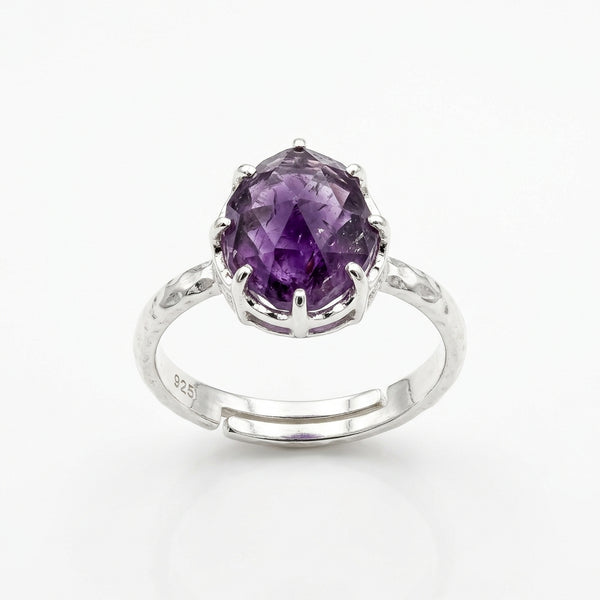 Bague Ajustable Amethyste