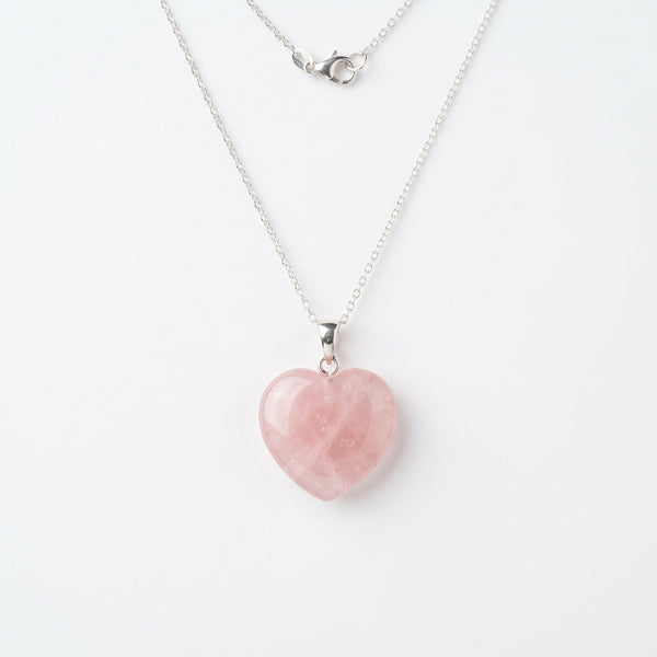 Pendentif Coeur en Quartz Rose