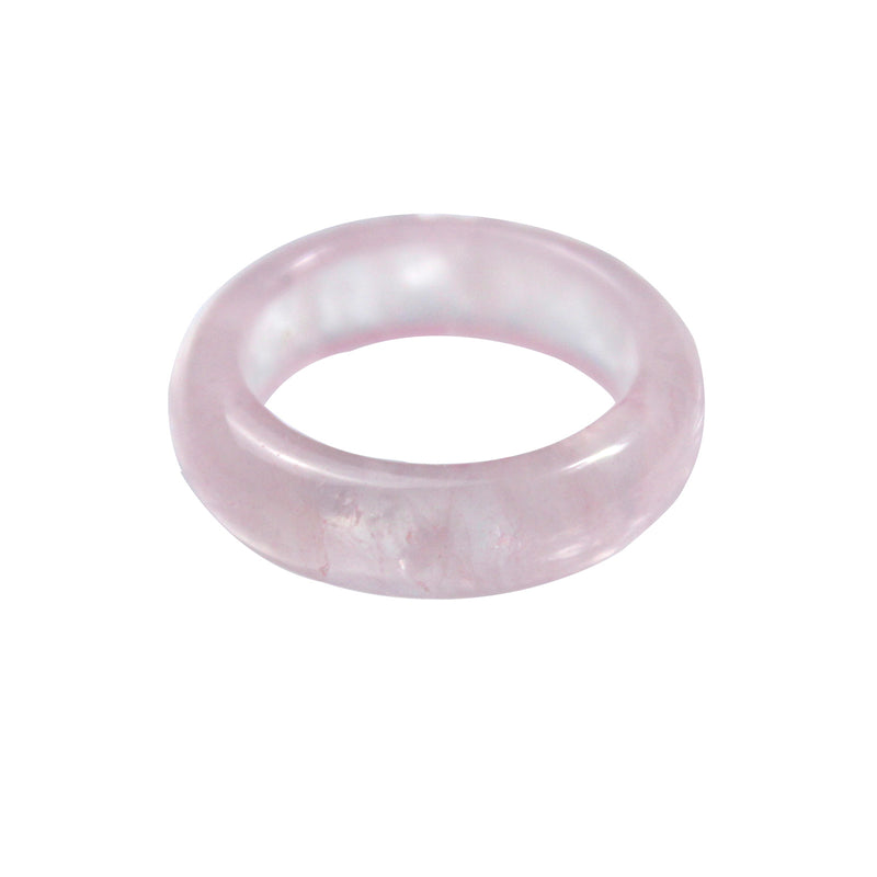 Bague anneau en quartz rose pâle, 17 mm — VoxArcana