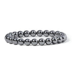 Bracelet perles d'hématite 6 mm, gris métallisé — VoxArcana