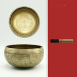 Bol chantant gravé nœud sans fin, 8 cm, avec maillet en bois — VoxArcana