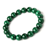 Bracelet perles vertes aspect malachite, 6 mm — VoxArcana