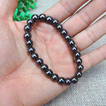 Bracelet perles d'hématite 6 mm, gris métallisé — VoxArcana
