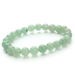 Bracelet perles vert pâle type aventurine, 8 mm — VoxArcana