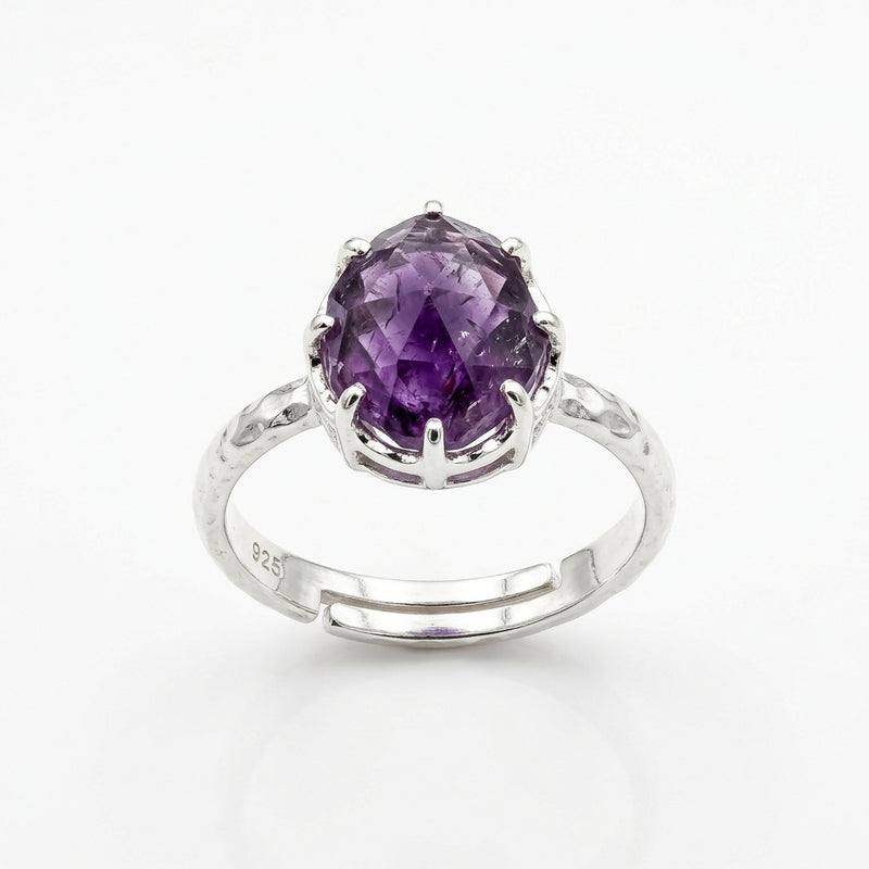 Bague Ajustable Amethyste