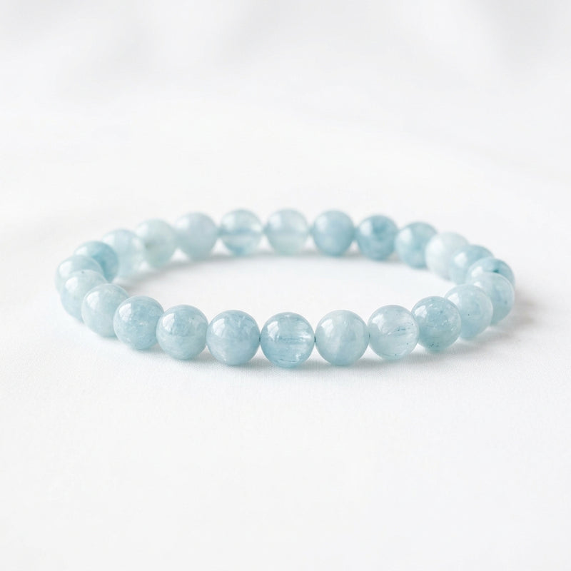 Bracelet de Perles en Aigue-Marine