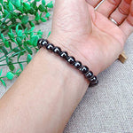 Bracelet perles d'hématite 6 mm, gris métallisé — VoxArcana
