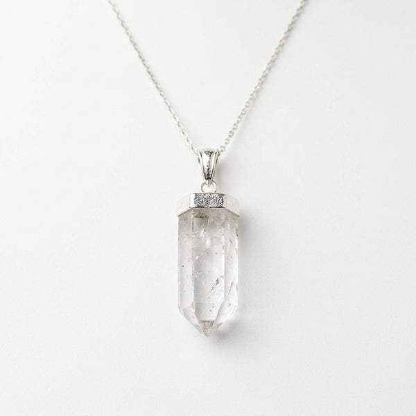 Pendentif Pointe Quartz Transparent