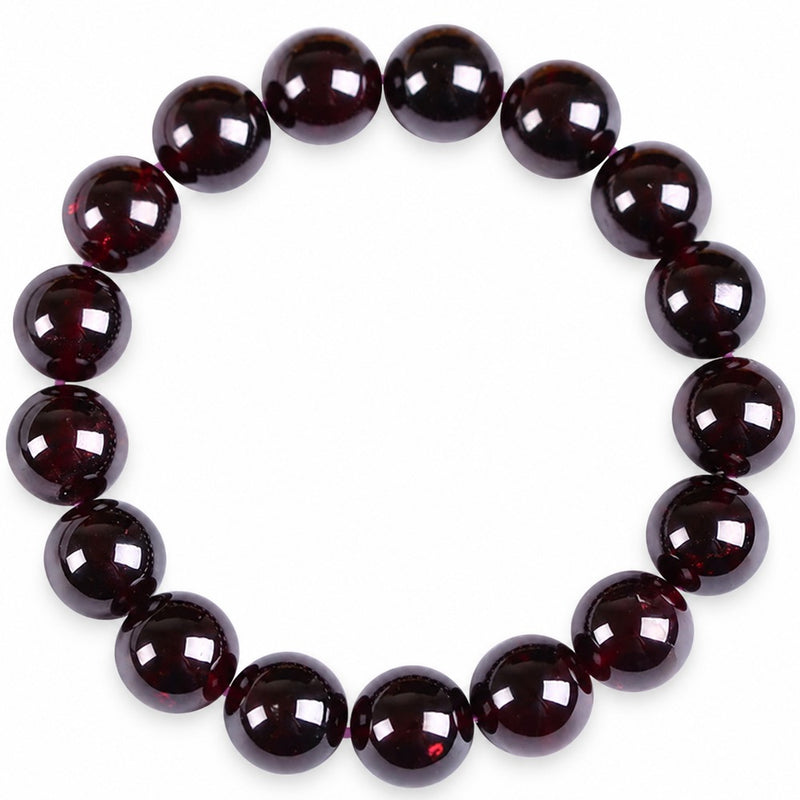 Garnet beaded bracelet, 8 mm polished beads — VoxArcana