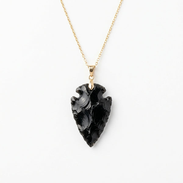 Pendentif Pointe de Fleche Obsidienne