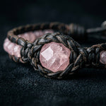 Bracelet Tresse Quartz Rose