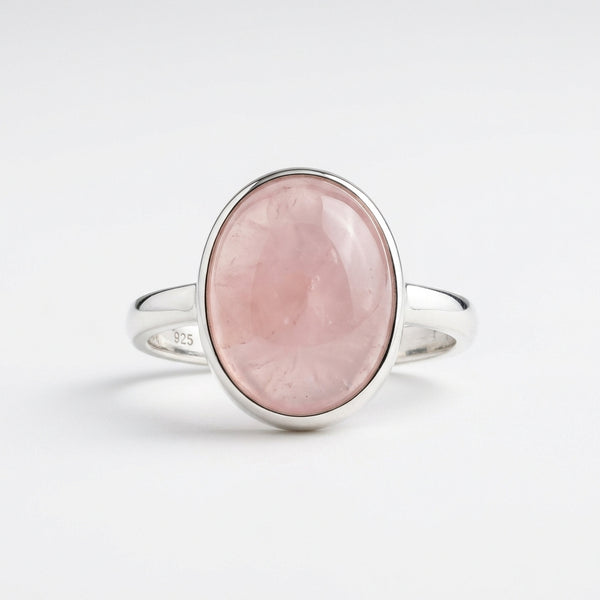 Bague Cabochon Quartz Rose