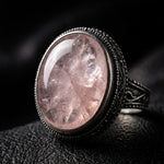 Bague Cabochon Quartz Rose