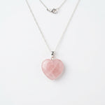 Pendentif Coeur en Quartz Rose