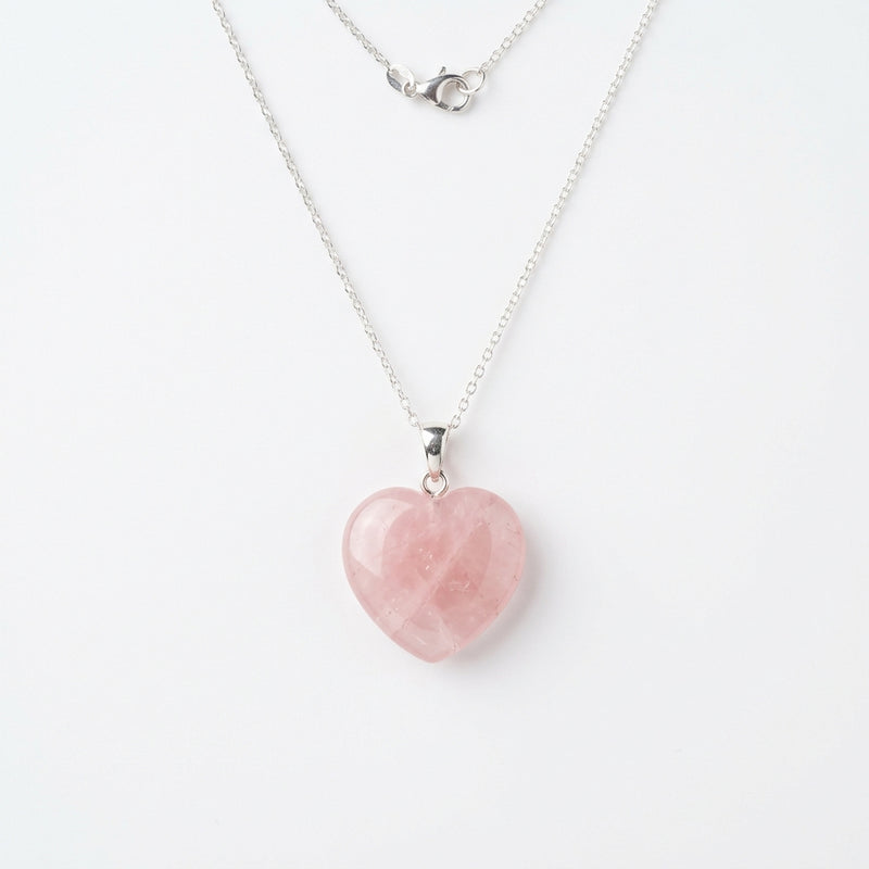 Pendentif Coeur en Quartz Rose