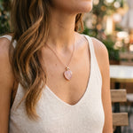 Pendentif Coeur en Quartz Rose