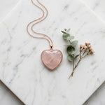 Pendentif Coeur en Quartz Rose
