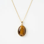 Pendentif Ovale Oeil de Tigre